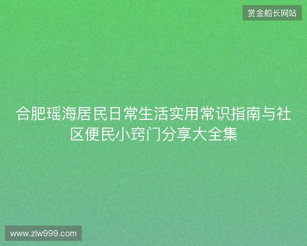 合肥瑶海居民日常生活实用常识指南与社区便民小窍门分享大全集 合肥瑶海居民日常生活实用常识指南与社区便民小窍门分享大全集